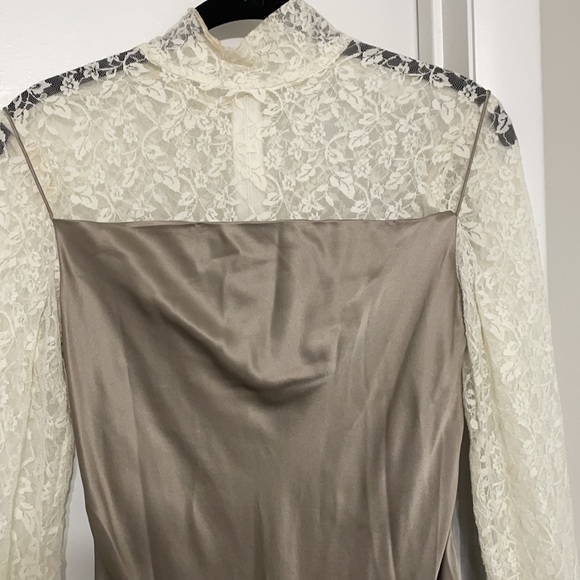 Walk of Shame off white lace and copper gown - Picture 2 of 5